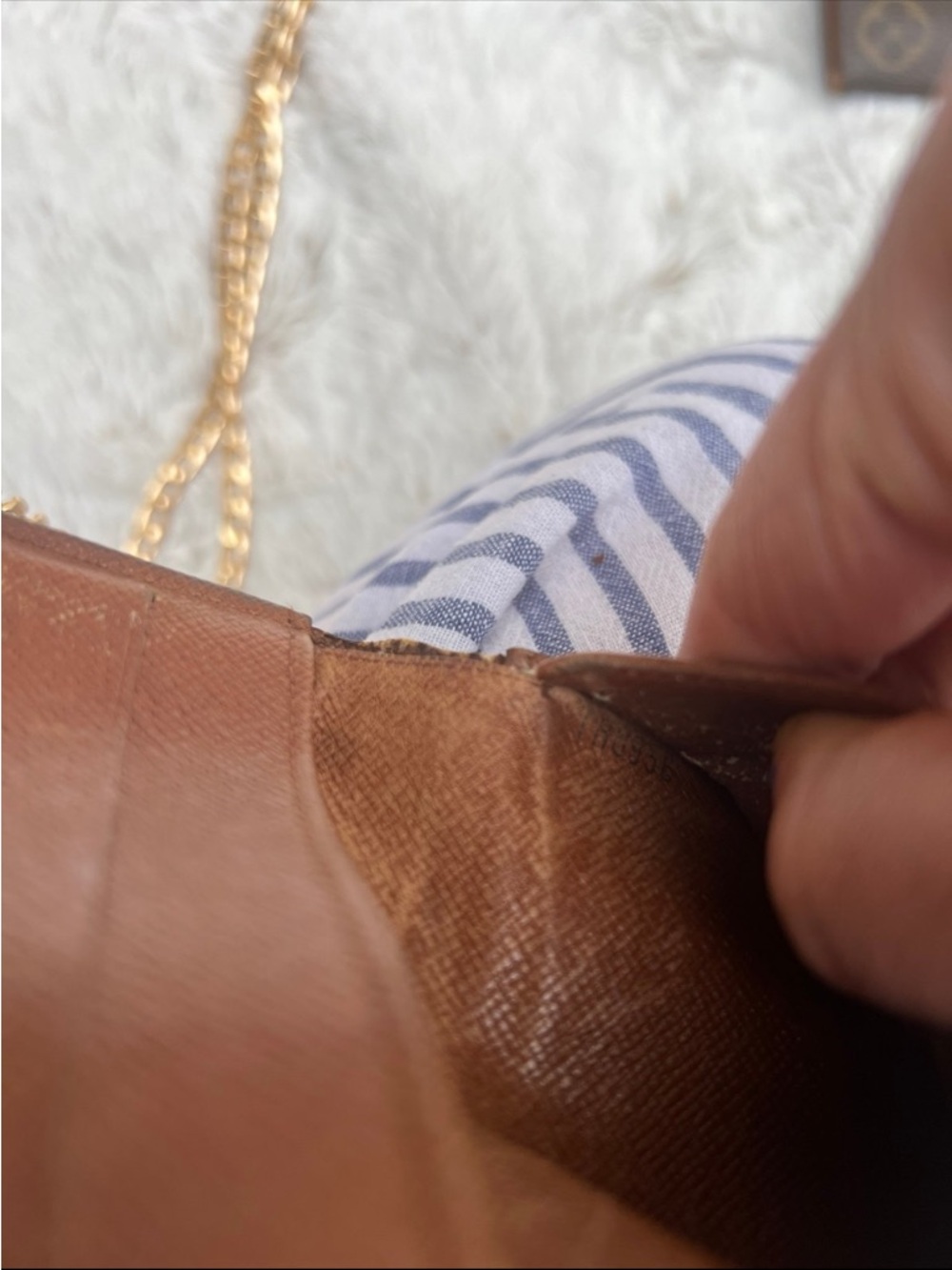 Louis Vuitton Monogram Mini Wallet with Gold Chain - Brown - Picture 8 of 9